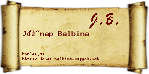 Jónap Balbina névjegykártya